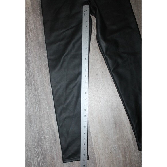 Faux Leather Black Leggings Pants Size XL High Waist Robert Matthew - Picture 6 of 7